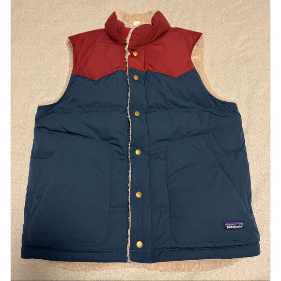 Patagonia Size Medium Men Reversible Bivy Down Vest Tidepool Blue 27588 New - Picture 1 of 4